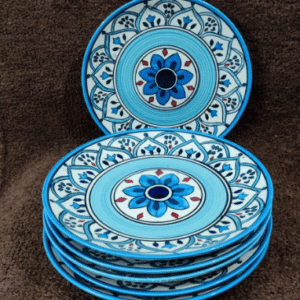 Blue Ceramic Full plate (Pack of 6) Microwave safe