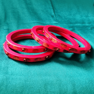 Lac Morpankhi Bangles - Pink