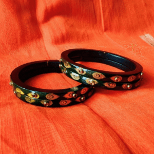 Lac Morpankhi Bangles - Green