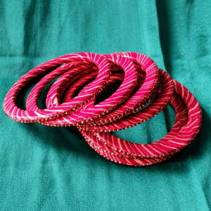 Lac Lehriya Bangles - Pink