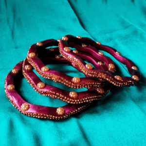 Lac Curvy Meenakari Bangles - Purple