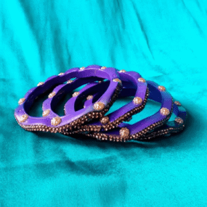Lac Curvy Meenakari Bangles - Indigo